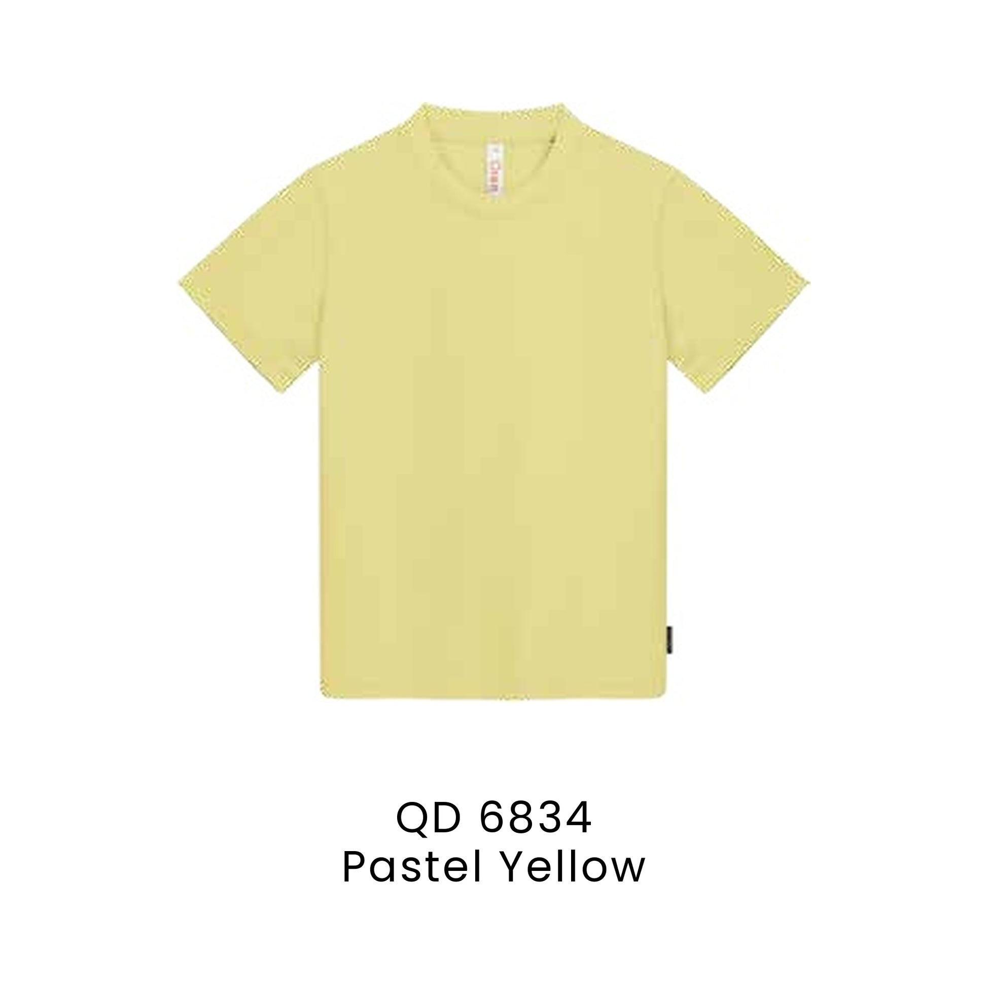 QD 6834 Pastel Yellow - QD68 kids microfibre eyelet t-shirt in 160gsm