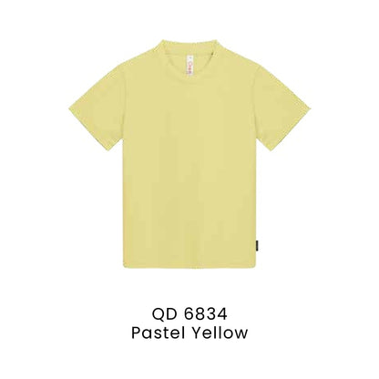 QD 6834 Pastel Yellow - QD68 kids microfibre eyelet t-shirt in 160gsm