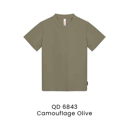 QD 6843 Camouflage Olive - QD68 kids microfibre eyelet t-shirt in 160gsm