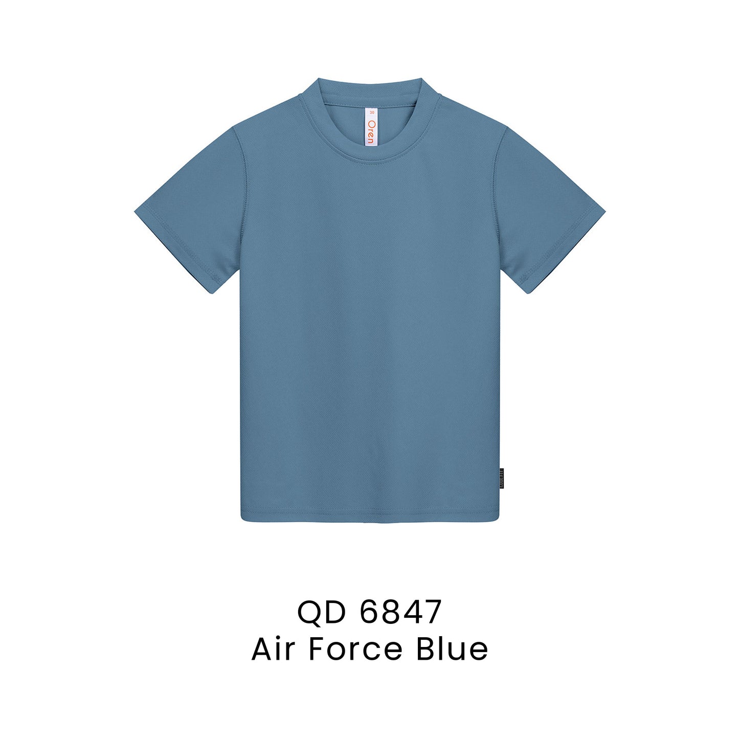 QD 6847 Air Force Blue - QD68 kids microfibre eyelet t-shirt in 160gsm
