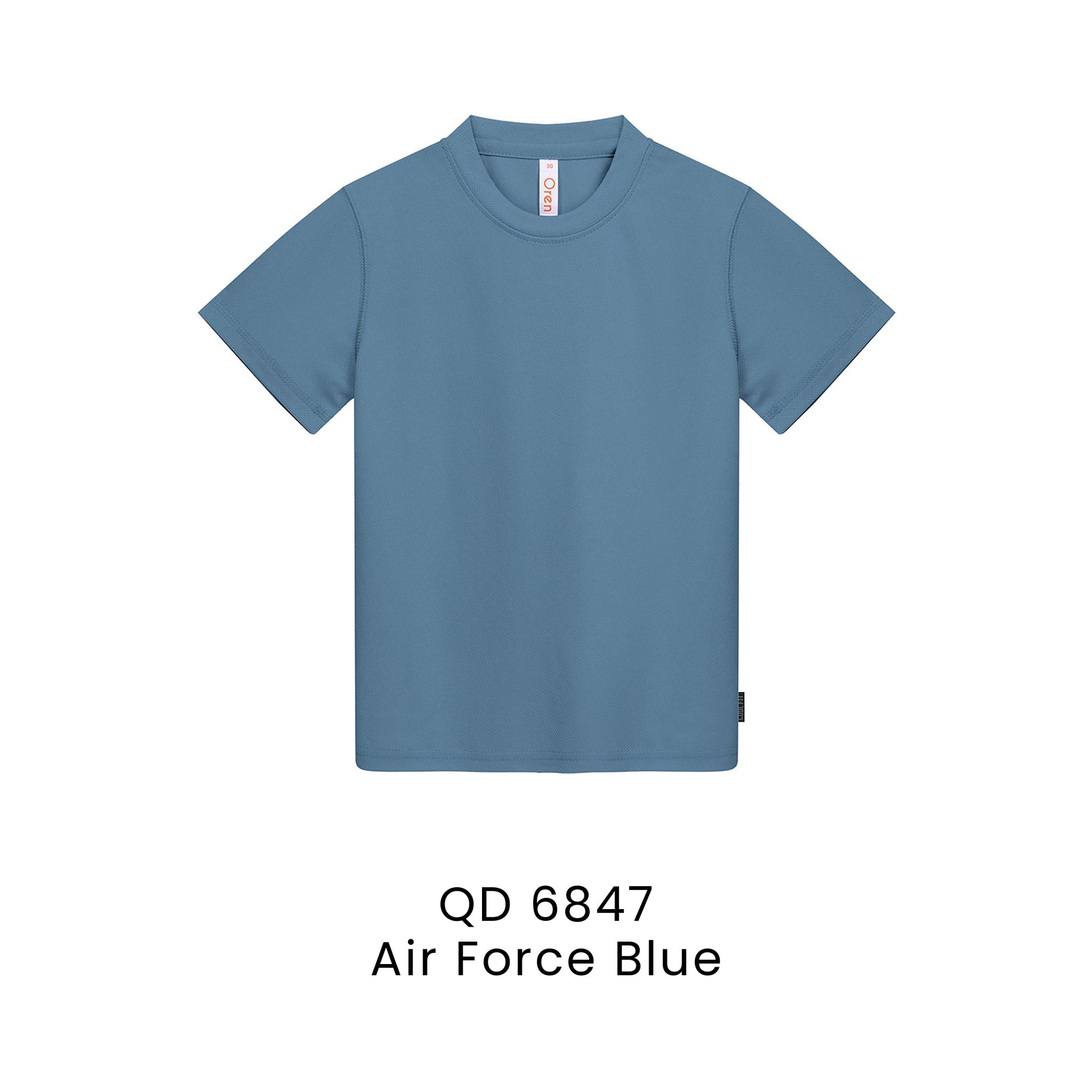 QD 6847 Air Force Blue - QD68 kids microfibre eyelet t-shirt in 160gsm