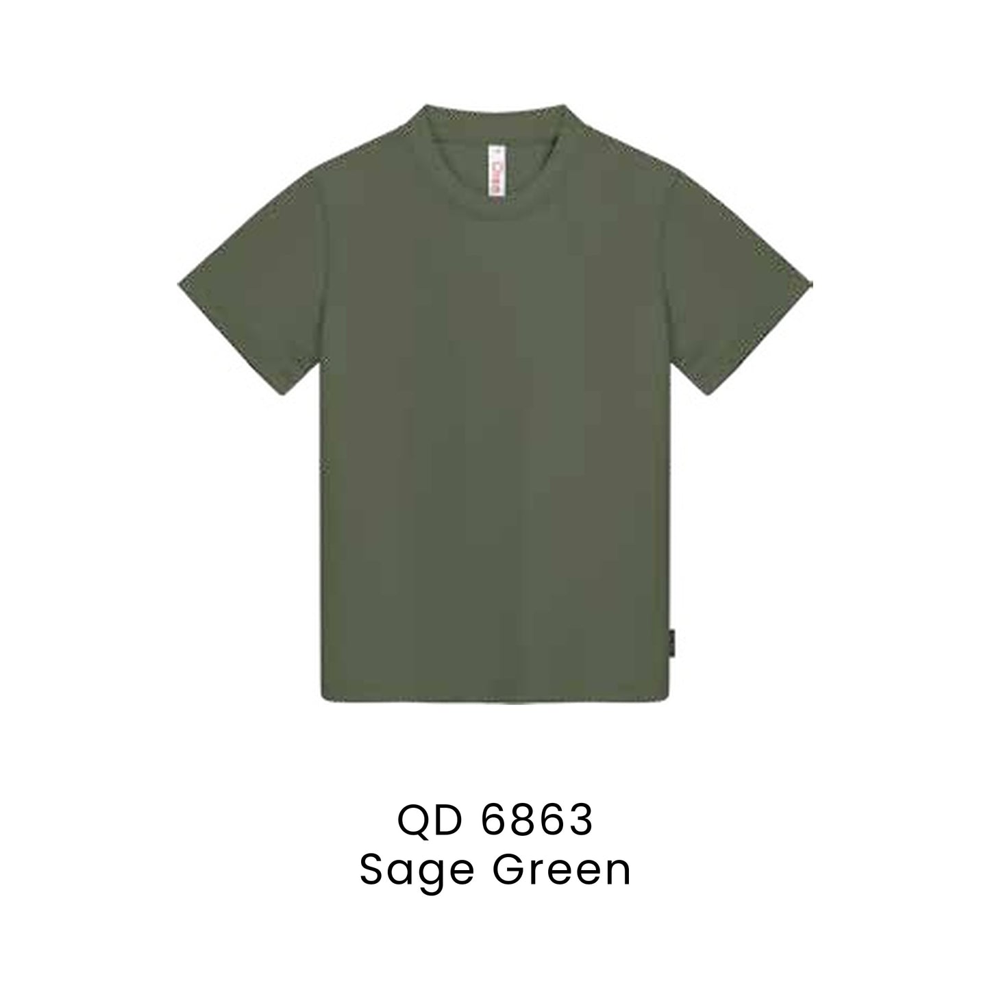 QD 6863 Sage Green - QD68 kids microfibre eyelet t-shirt in 160gsm