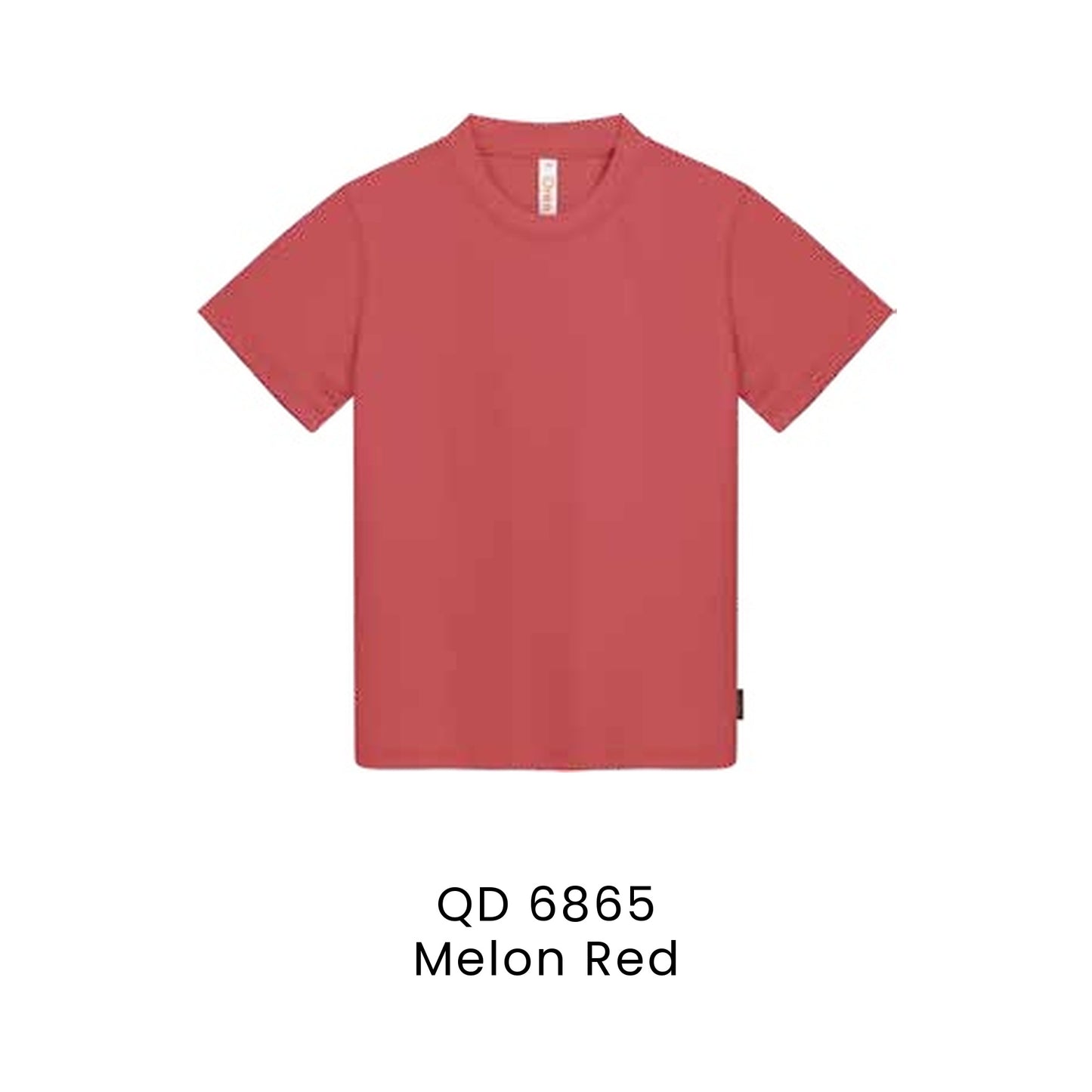 QD 6865 Melon Red - QD68 kids microfibre eyelet t-shirt in 160gsm