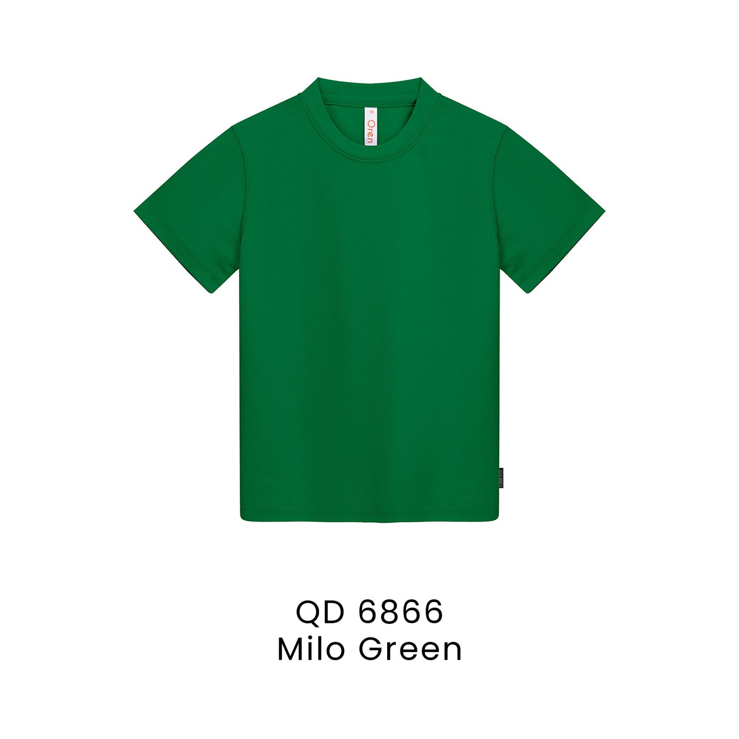 QD 6866 Milo Green - QD68 kids microfibre eyelet t-shirt in 160gsm