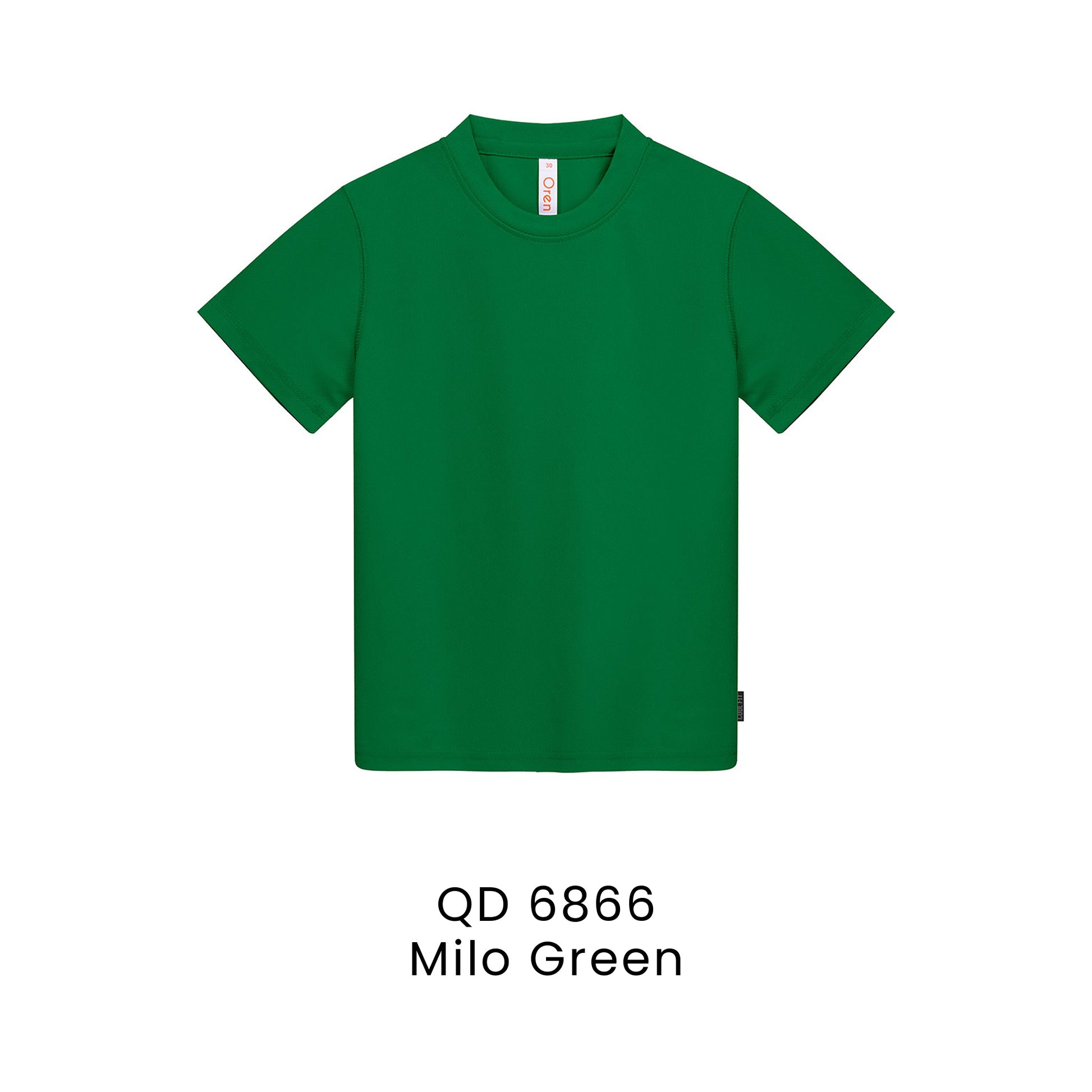 QD 6866 Milo Green - QD68 kids microfibre eyelet t-shirt in 160gsm
