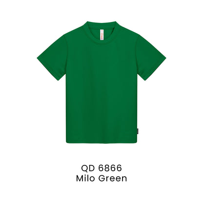 QD 6866 Milo Green - QD68 kids microfibre eyelet t-shirt in 160gsm