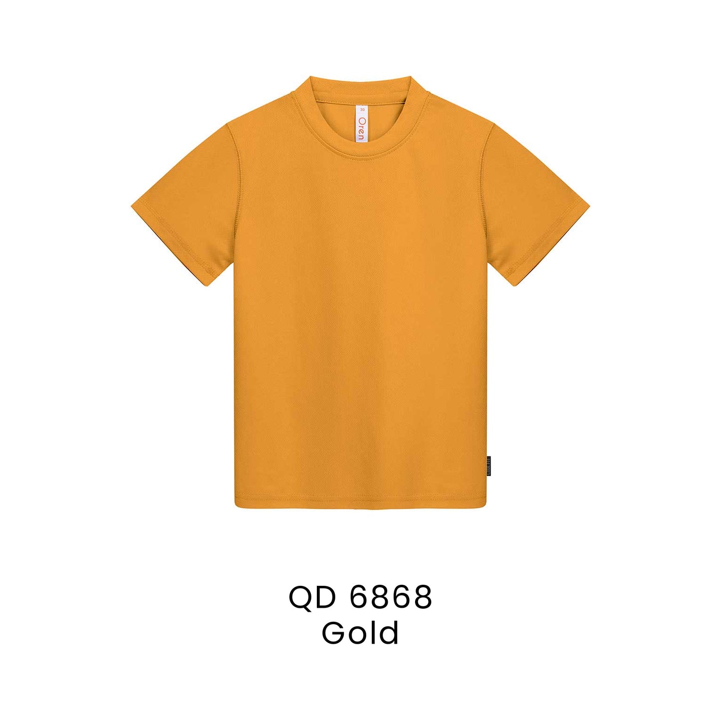 QD 6868 Gold - QD68 kids microfibre eyelet t-shirt in 160gsm