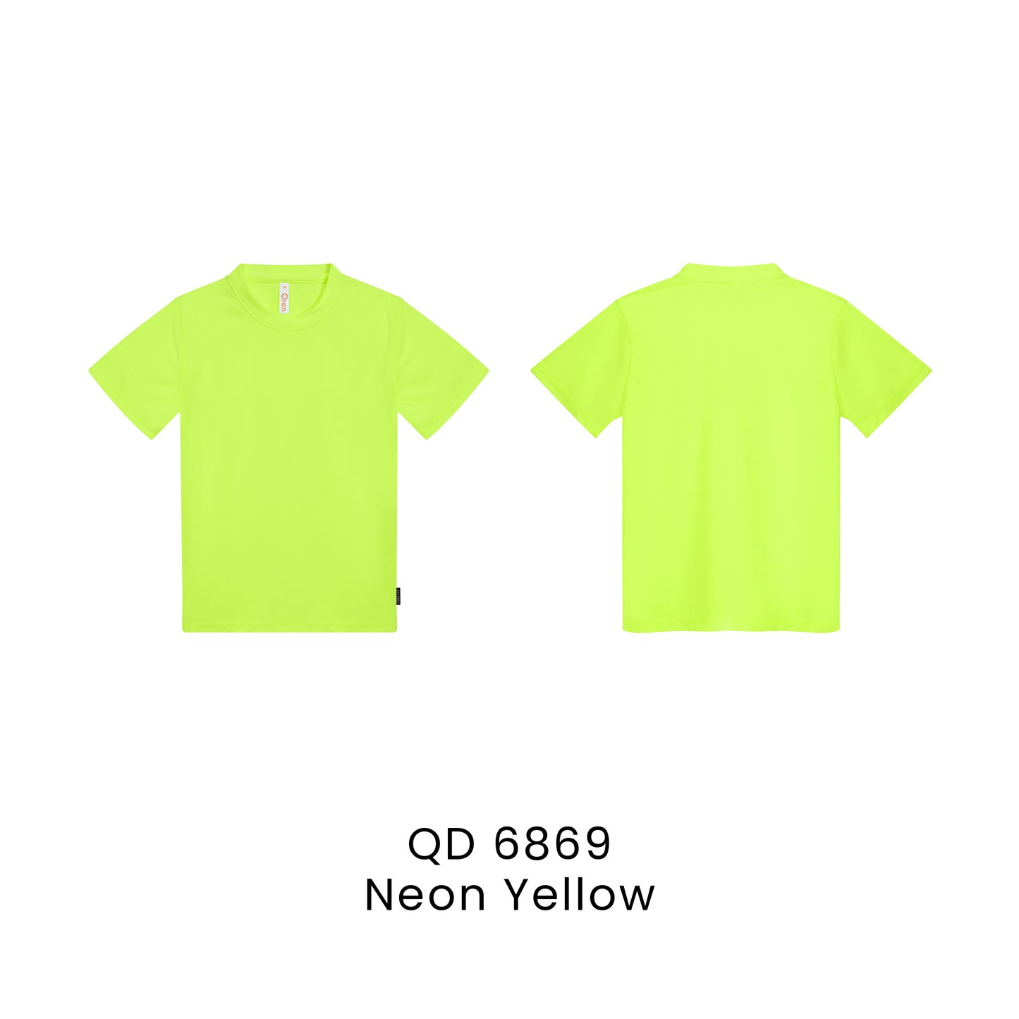 QD 6869 Neon Yellow - QD68 kids microfibre eyelet t-shirt in 160gsm
