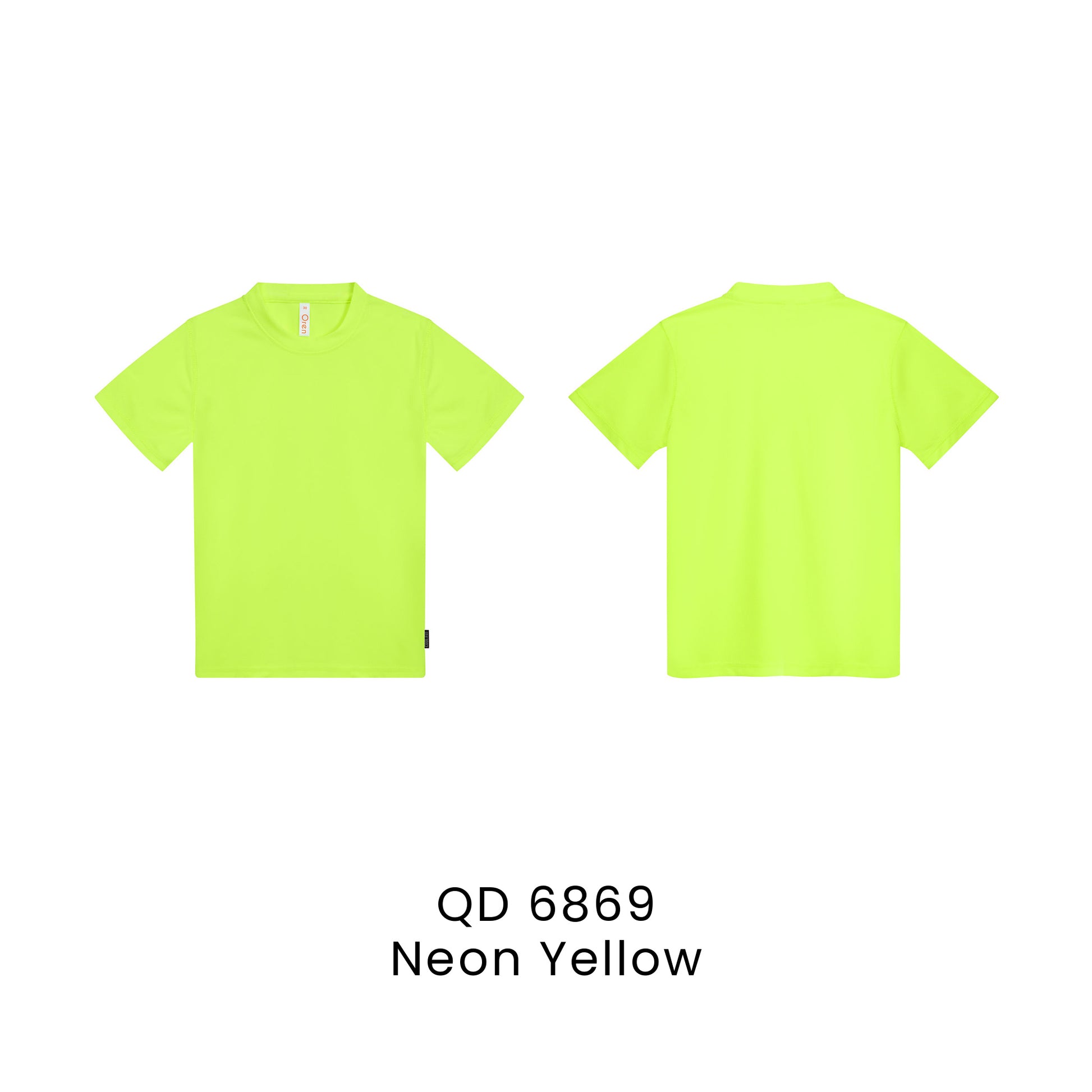 QD 6869 Neon Yellow - QD68 kids microfibre eyelet t-shirt in 160gsm