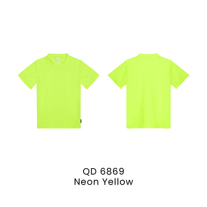 QD 6869 Neon Yellow - QD68 kids microfibre eyelet t-shirt in 160gsm