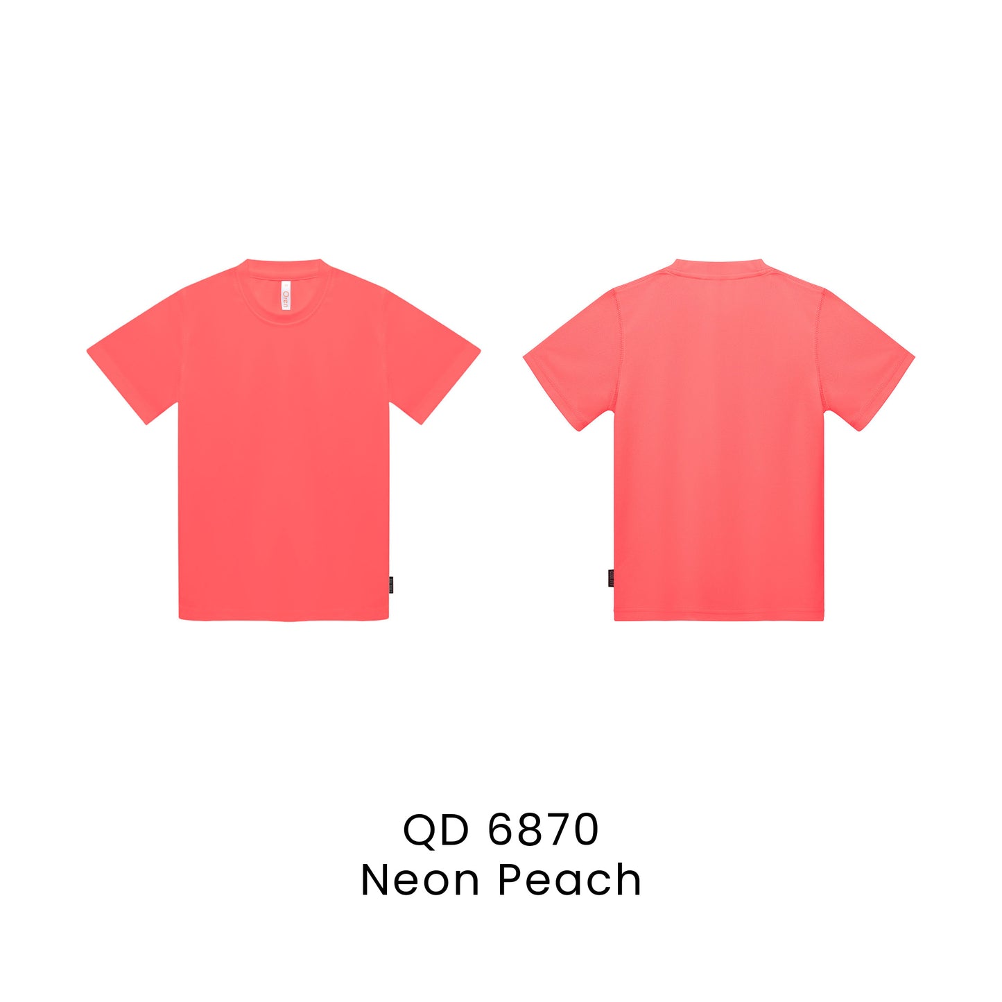 QD 6870 Neon Peach - QD68 kids microfibre eyelet t-shirt in 160gsm