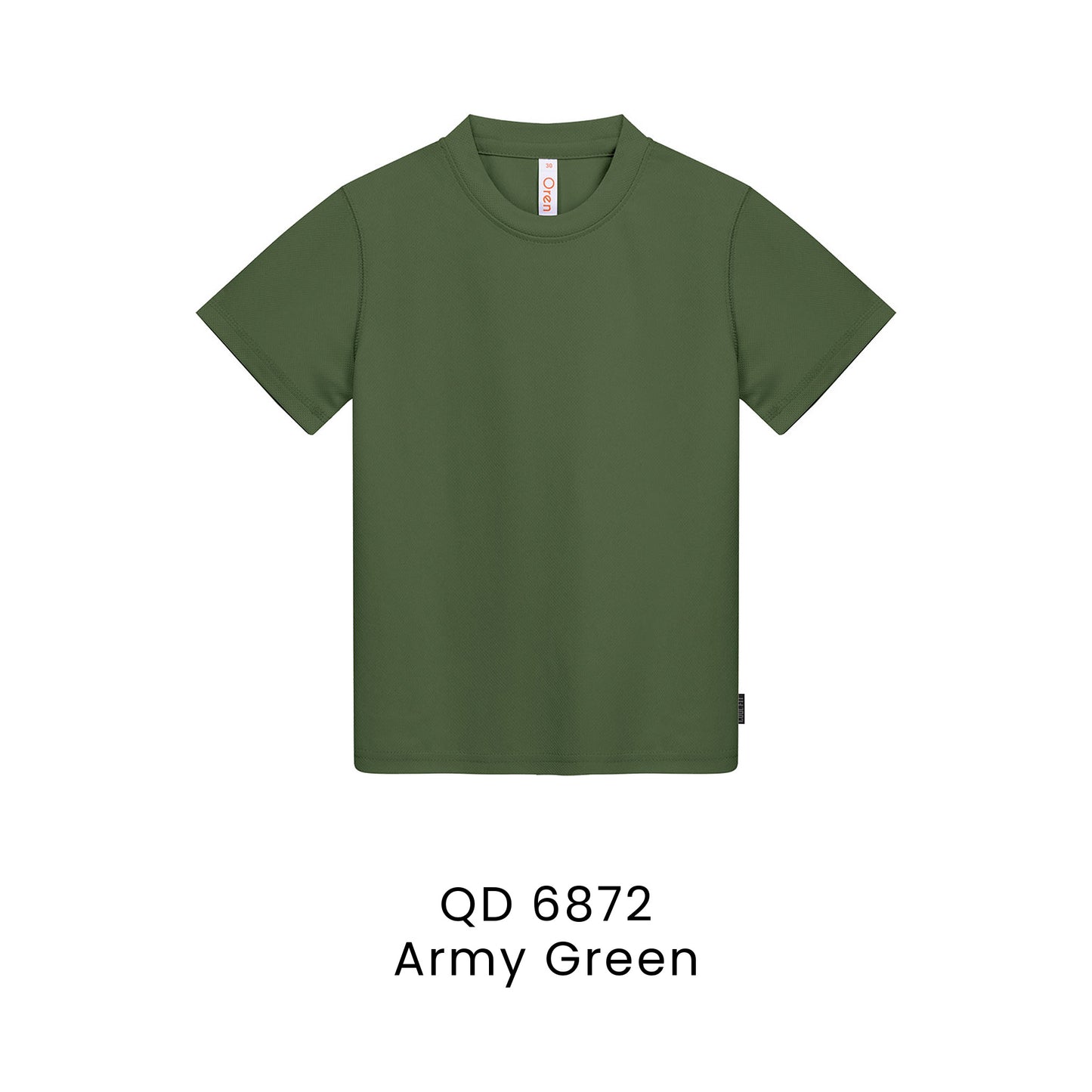 QD 6872 Army Green - QD68 kids microfibre eyelet t-shirt in 160gsm
