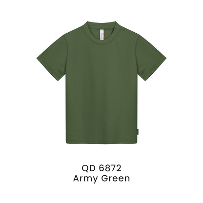 QD 6872 Army Green - QD68 kids microfibre eyelet t-shirt in 160gsm