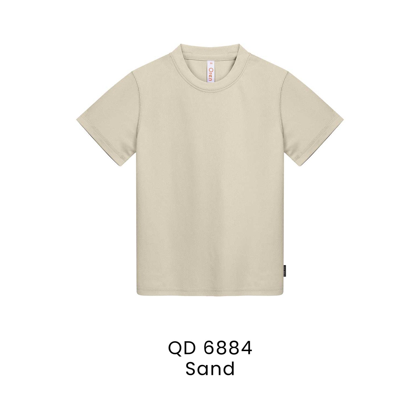 QD 6884 Sand - QD68 kids microfibre eyelet t-shirt in 160gsm