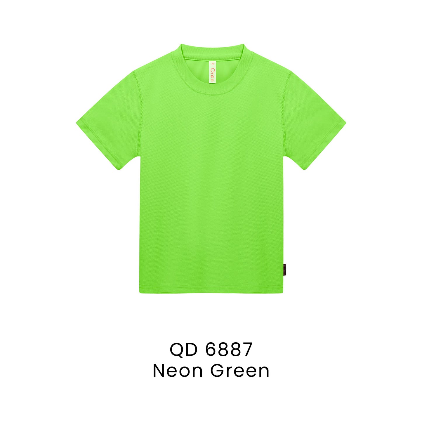 QD 6887 Neon Green - QD68 kids microfibre eyelet t-shirt in 160gsm
