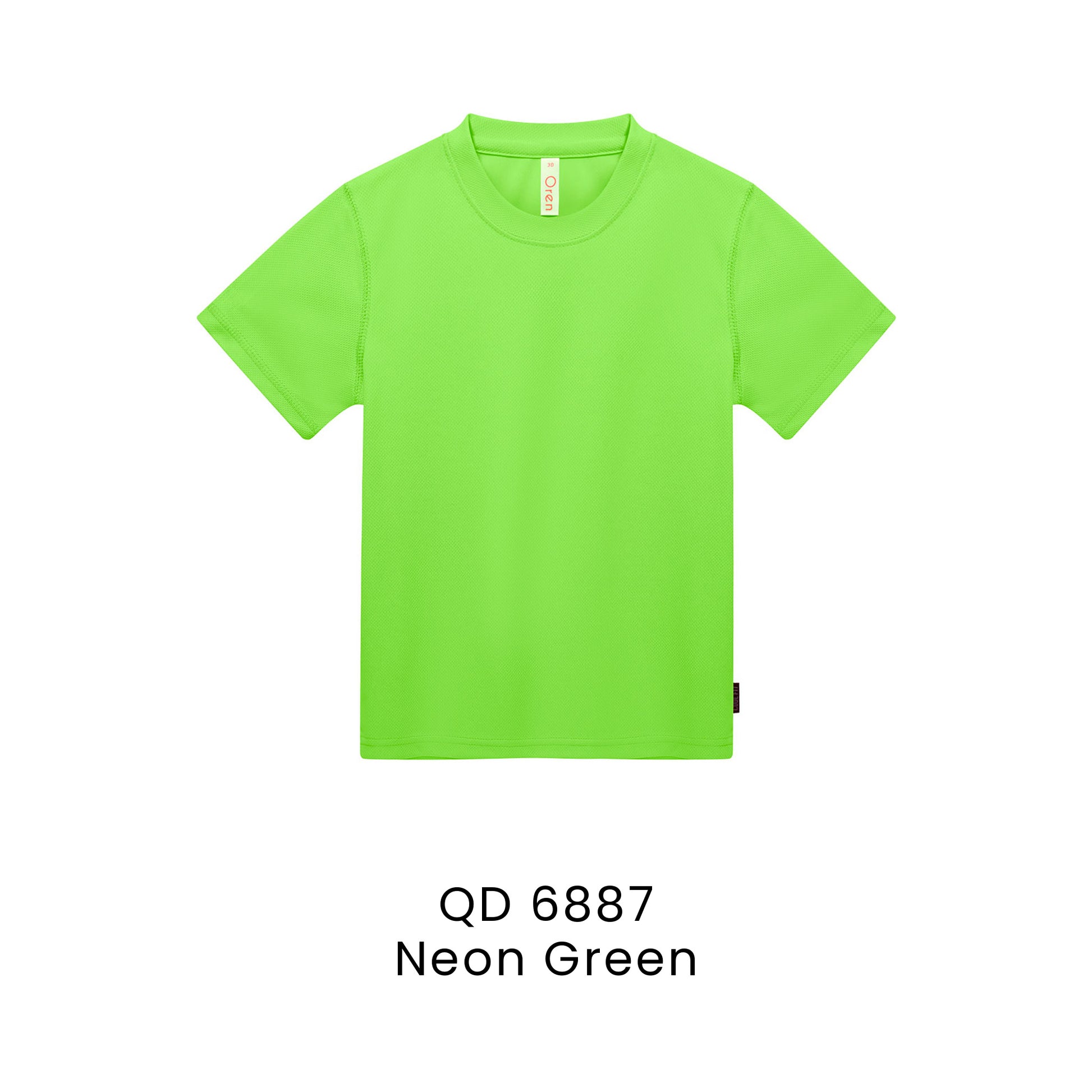 QD 6887 Neon Green - QD68 kids microfibre eyelet t-shirt in 160gsm