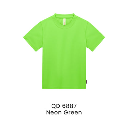 QD 6887 Neon Green - QD68 kids microfibre eyelet t-shirt in 160gsm