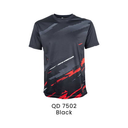 QD 7502 Black - QD75 unisex sublimation mini eyelet t-shirt in 100% microfibre 150gsm