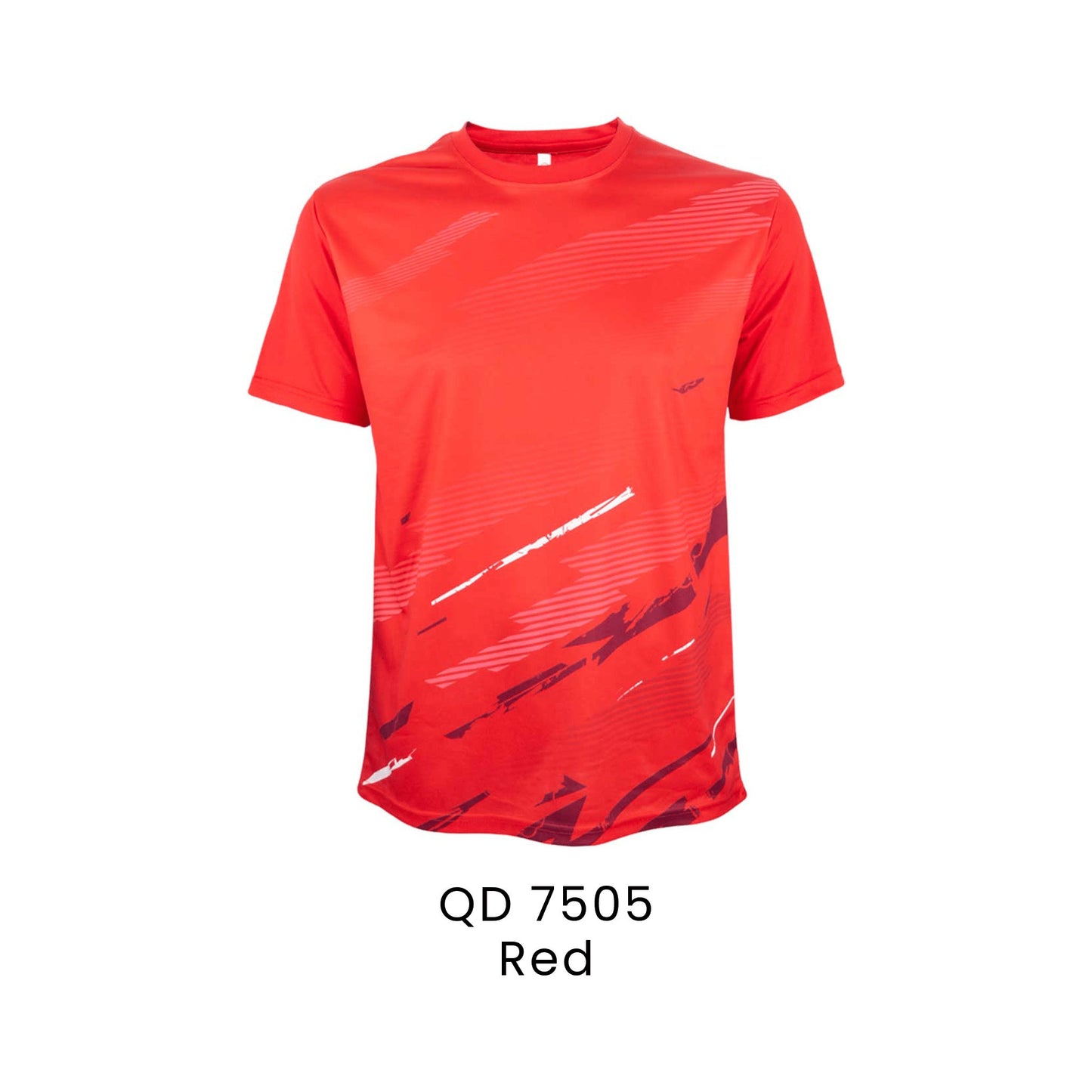 QD 7505 Red - QD75 unisex sublimation mini eyelet t-shirt in 100% microfibre 150gsm
