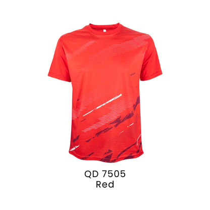 QD 7505 Red - QD75 unisex sublimation mini eyelet t-shirt in 100% microfibre 150gsm