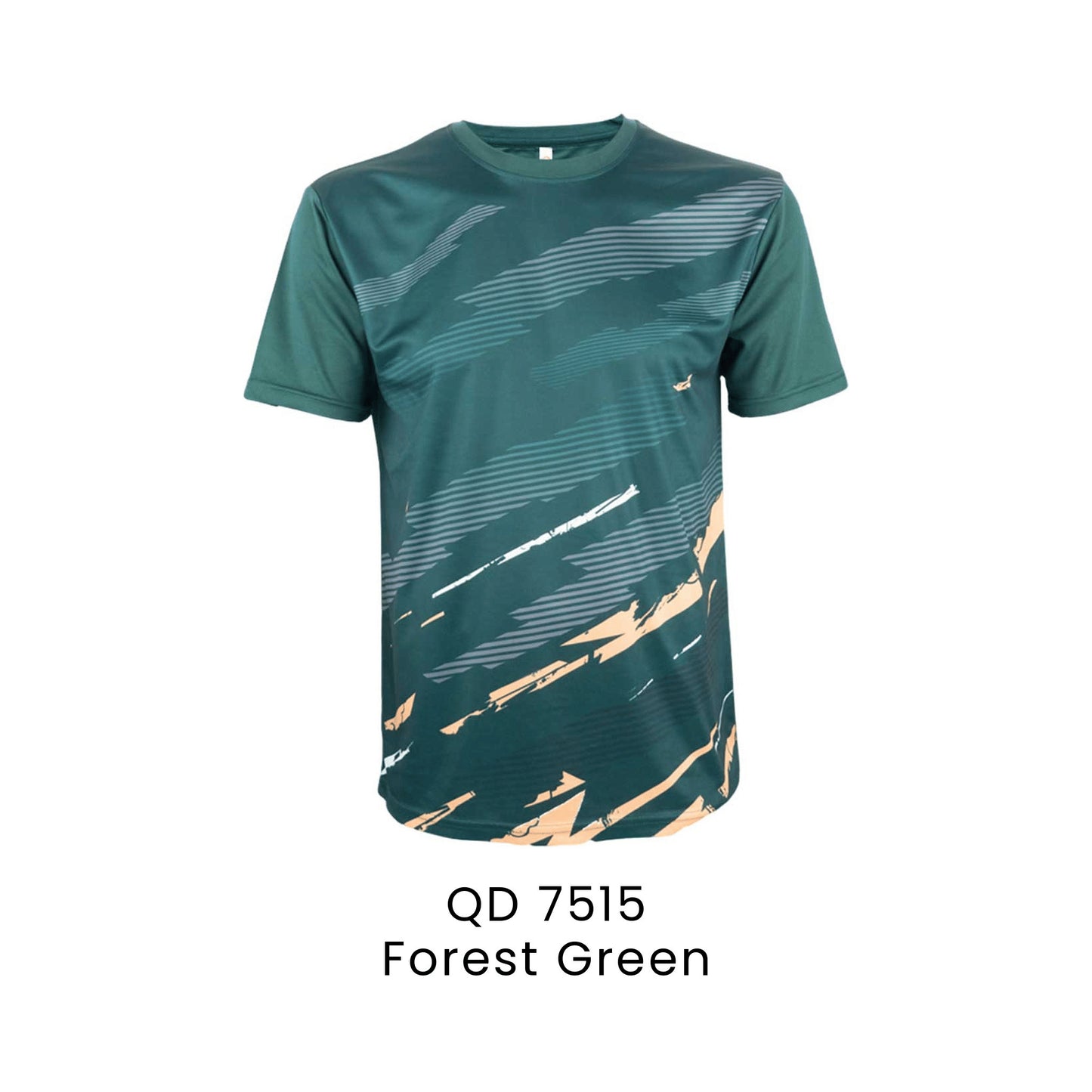 QD 7515 Forest Green - QD75 unisex sublimation mini eyelet t-shirt in 100% microfibre 150gsm