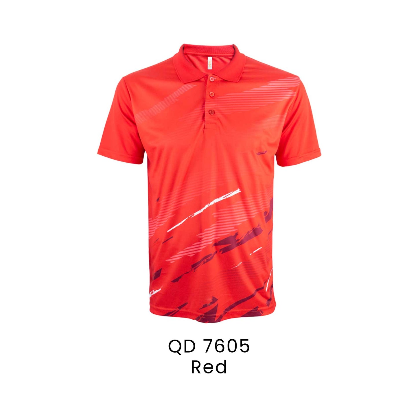 QD 7605 Red - QD76 unisex sublimation mini eyelet polo shirt in 100% microfibre 150gsm