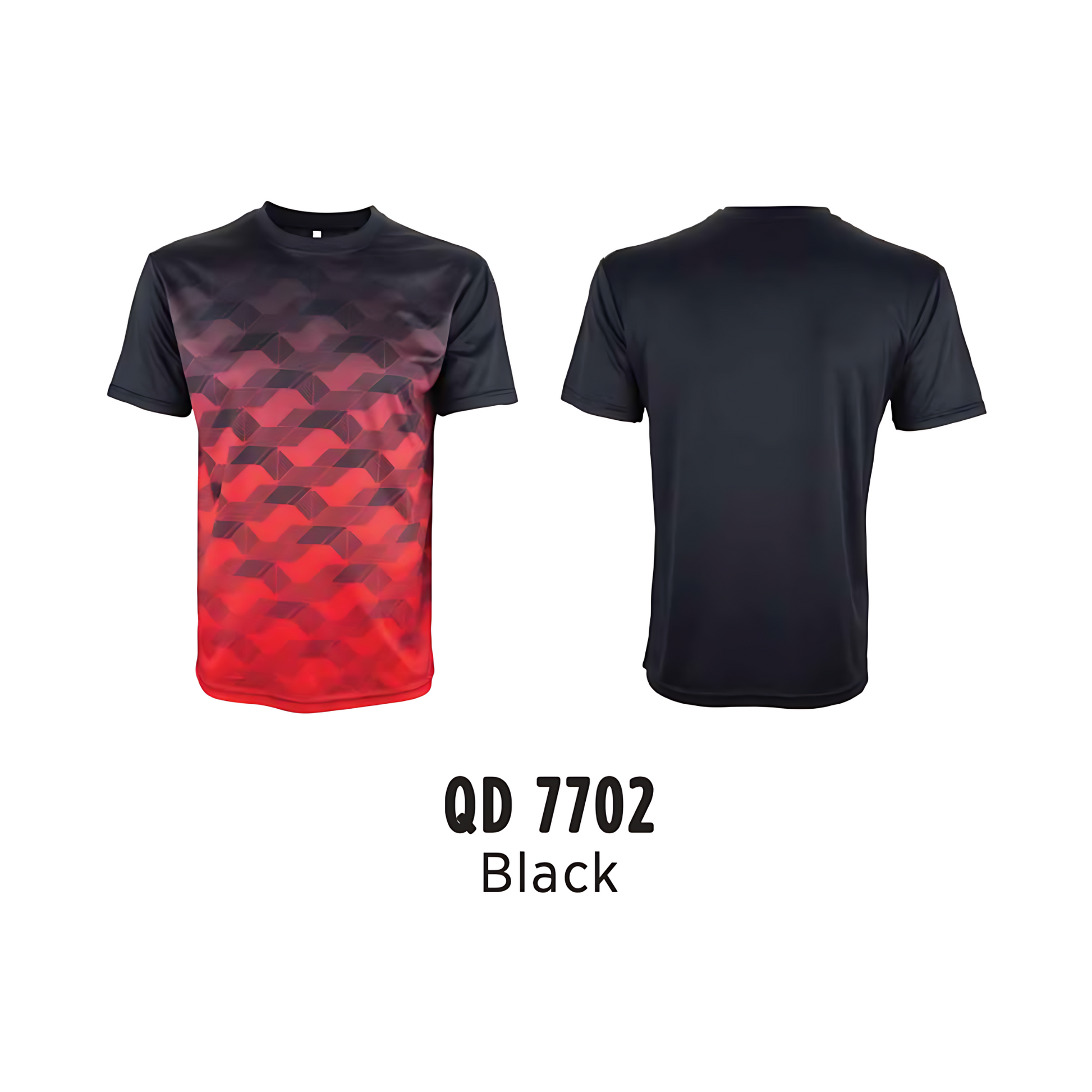 T-Shirt - Microfibre Mini Eyelet | Sublimation | Unisex | 150gsm | Black | QD7702