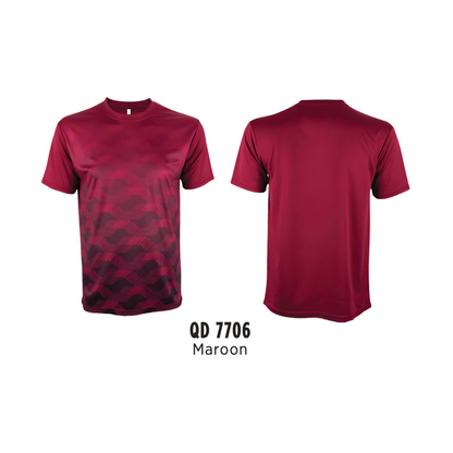 T-Shirt - Microfibre Mini Eyelet | Sublimation | Unisex | 150gsm | Maroon | QD7706