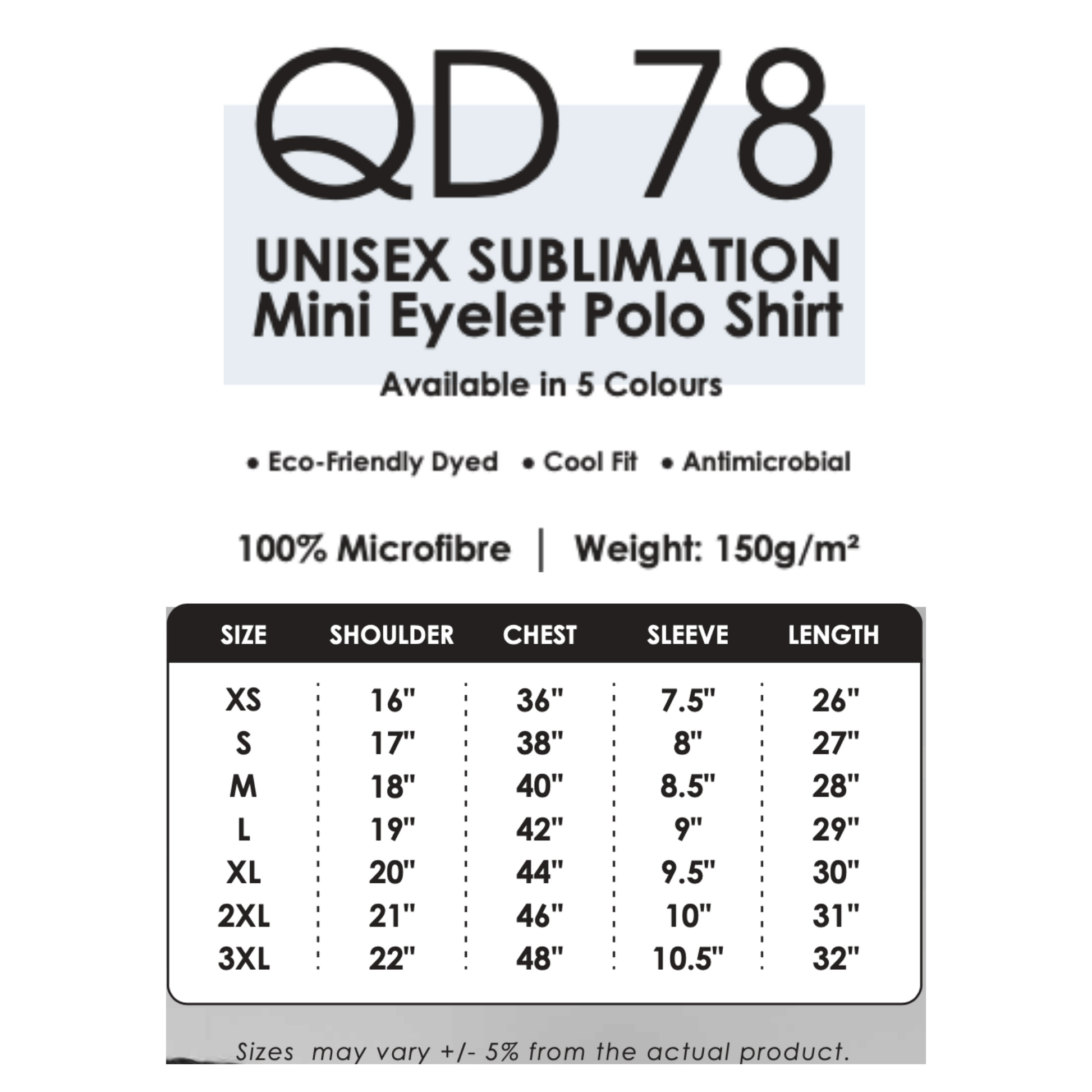 qd78-custom-polo-unisex-sublimation-mini-eyelet-size-chart