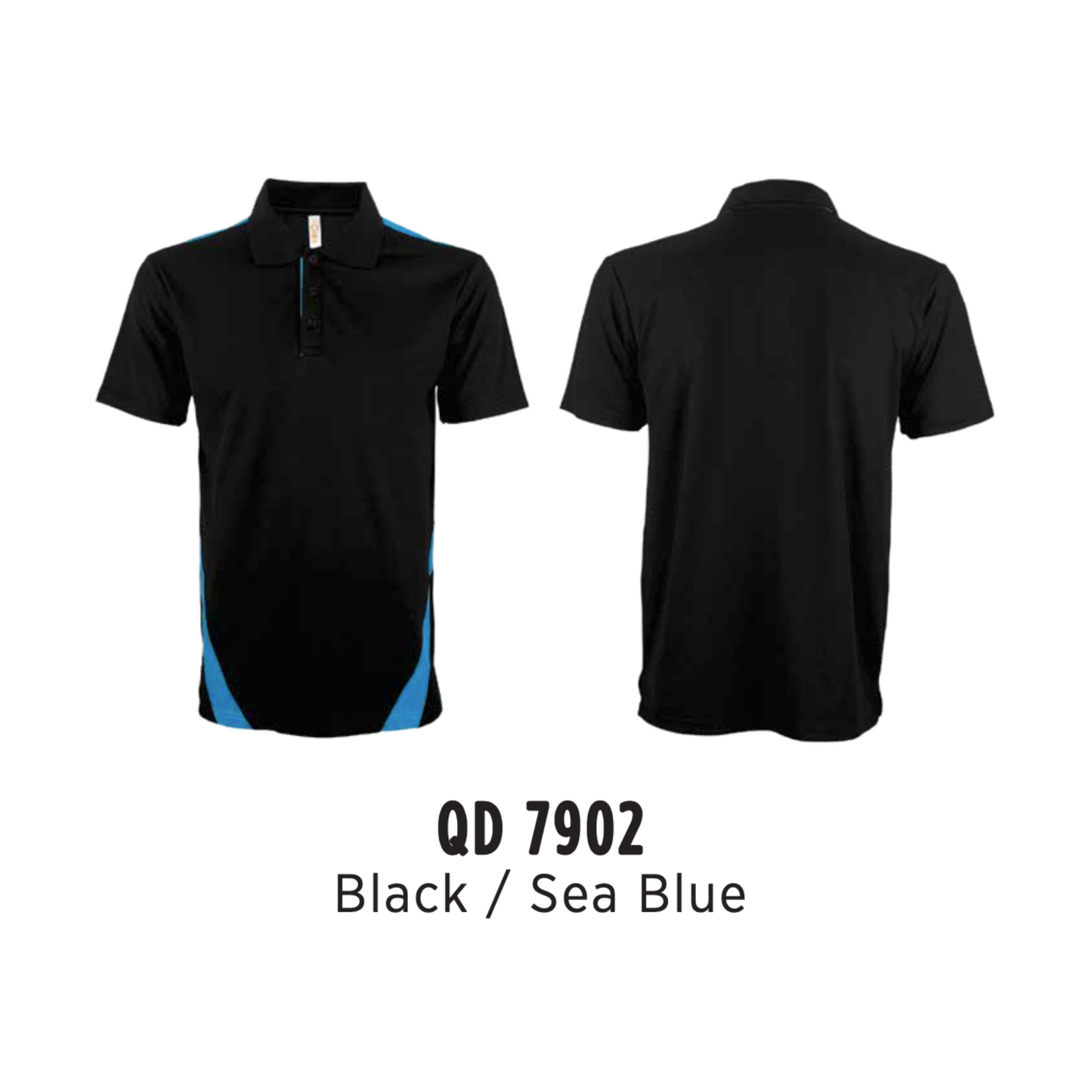 qd7902-custom-polo-unisex-cvc-cut-and-sew-plain-black-sea-blue