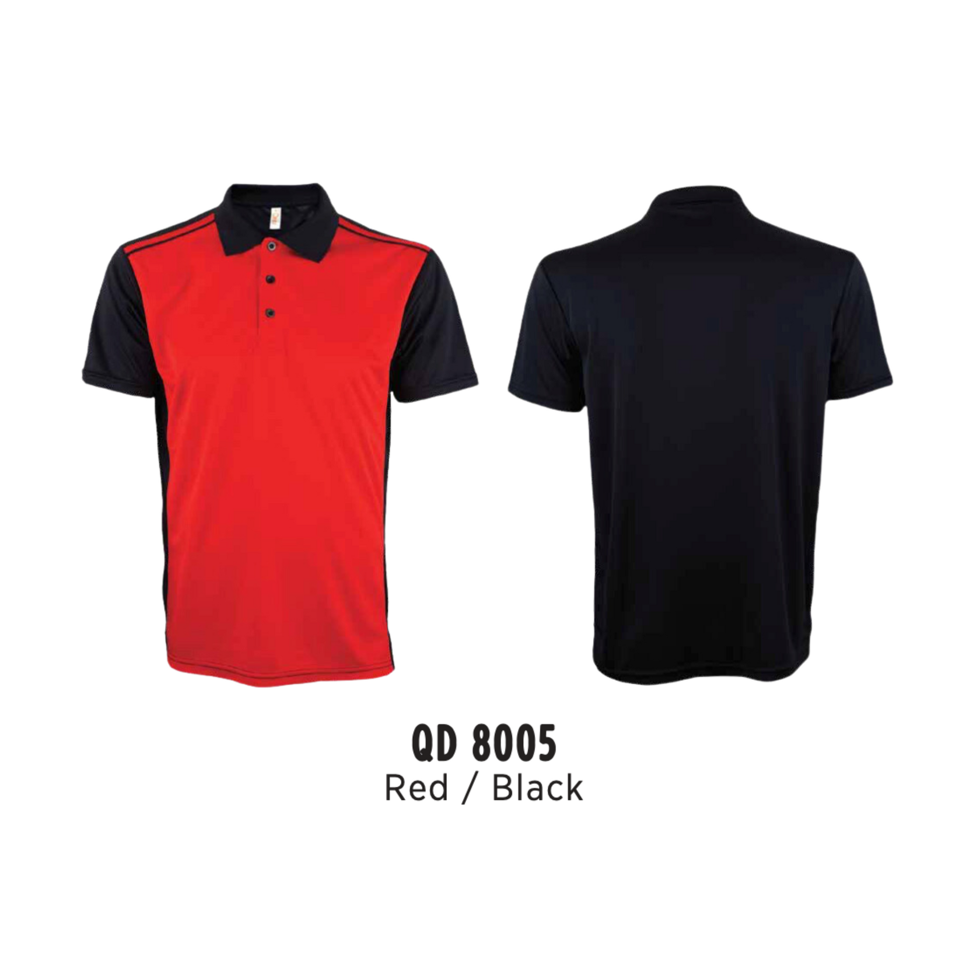 qd8005-custom-polo-unisex-microfibre-mini-eyelet-plain-red-black