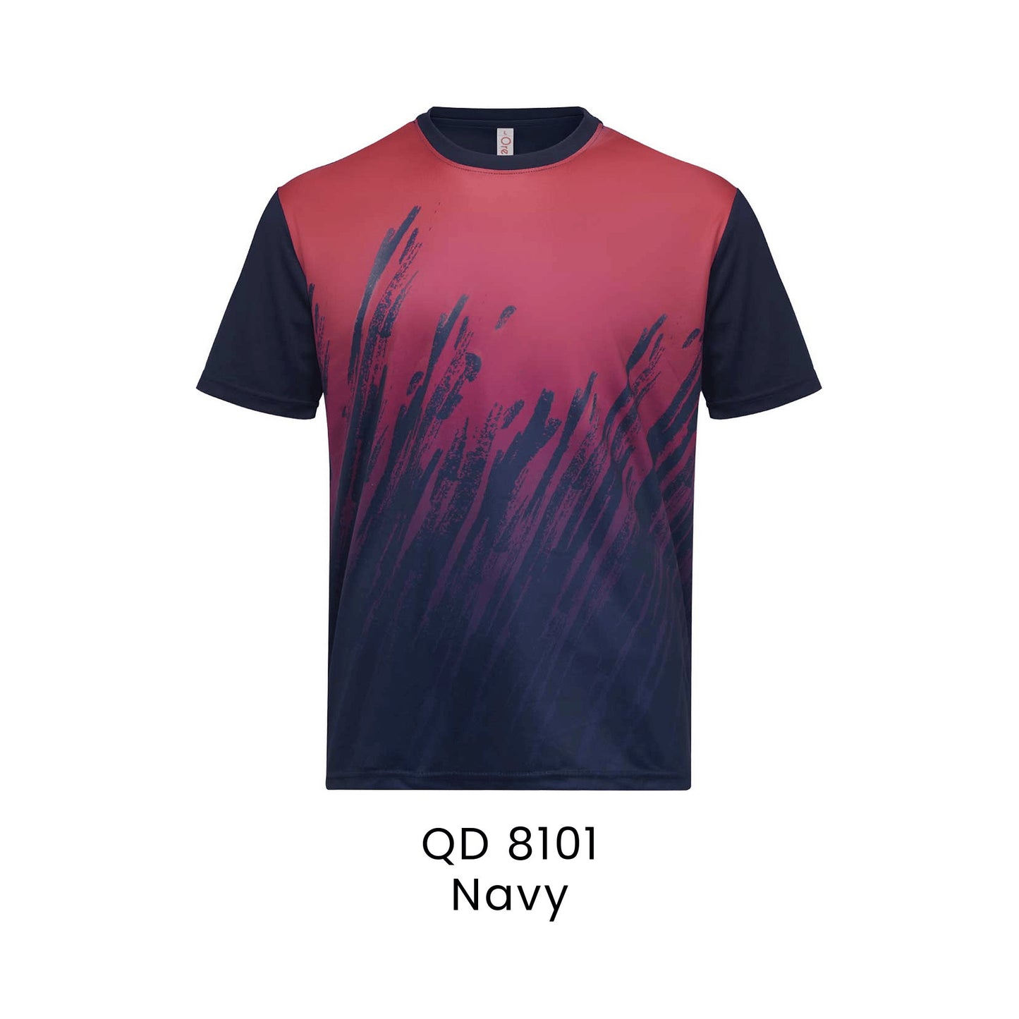 QD 8101 Navy - QD81 unisex sublimation mini eyelet t-shirt in 100% microfibre 150gsm