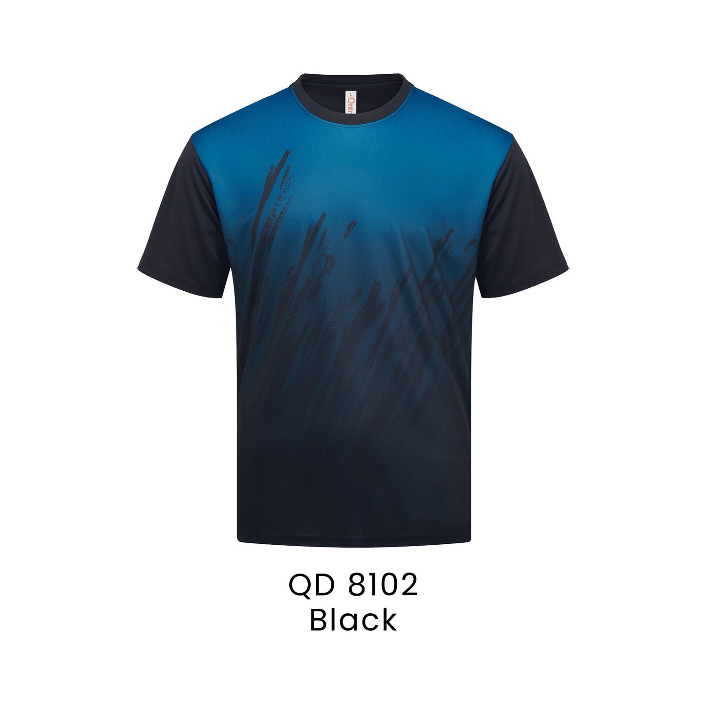 QD 8102 Black - QD81 unisex sublimation mini eyelet t-shirt in 100% microfibre 150gsm
