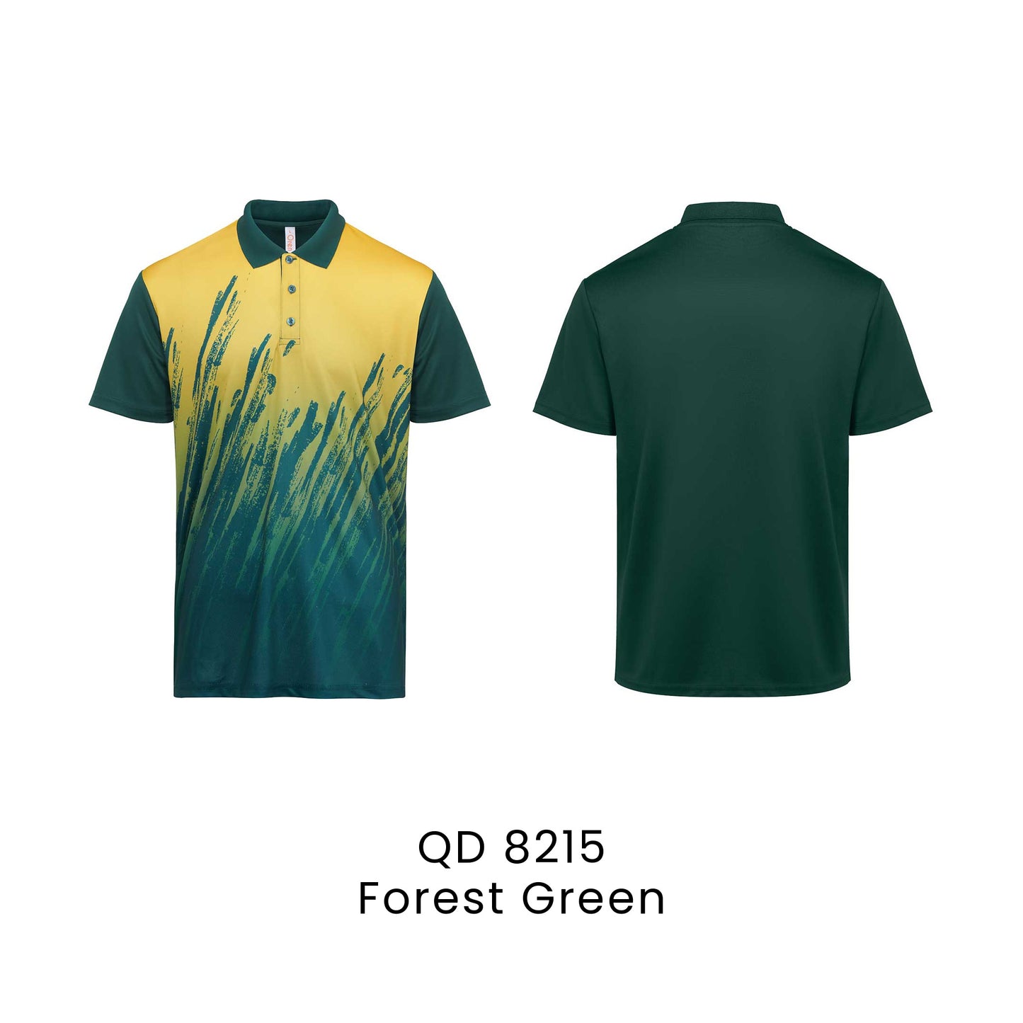 QD 8215 Forest Green - QD82 unisex sublimation mini eyelet polo shirt in 100% microfibre 150gsm