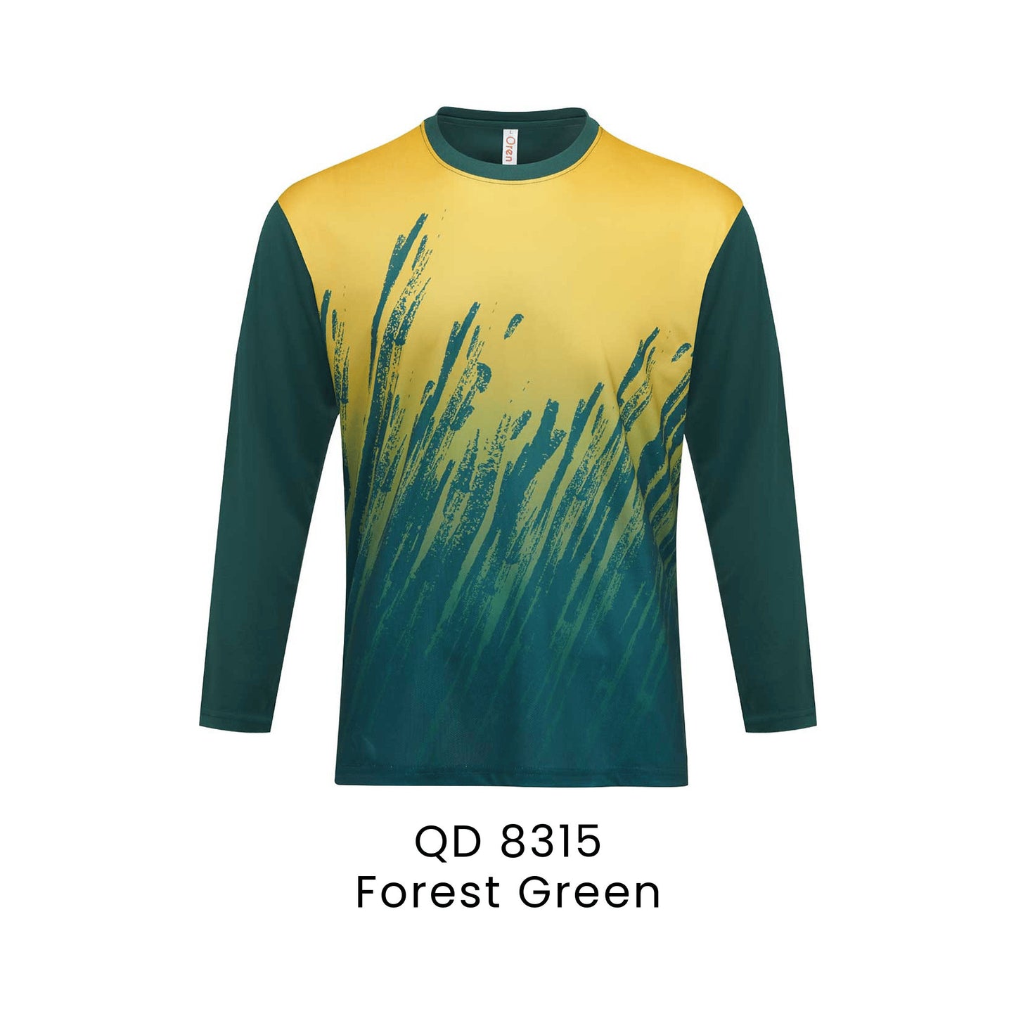 QD 8315 Forest Green - QD83 unisex sublimation mini eyelet long sleeve t-shirt in 100% microfibre 150gsm