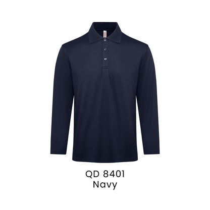 QD 8401 Navy - QD84 long sleeve polo shirt