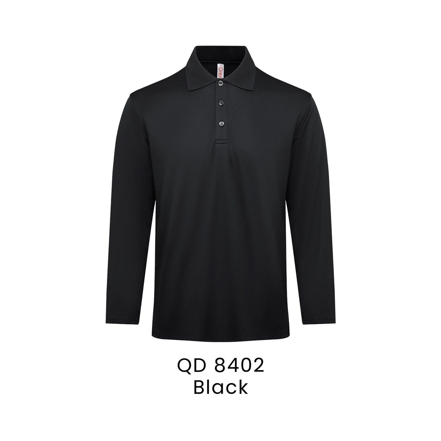 QD 8402 Black - QD84 long sleeve polo shirt