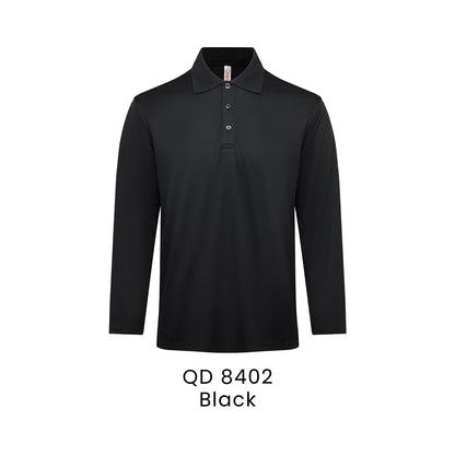 QD 8402 Black - QD84 long sleeve polo shirt