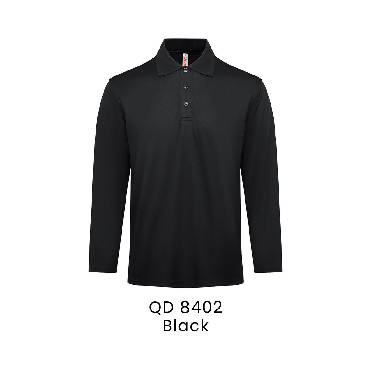 QD 8402 Black - QD84 long sleeve polo shirt