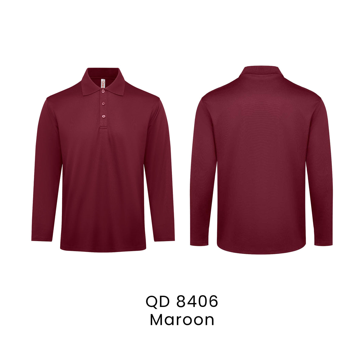 QD 8406 Maroon - QD84 long sleeve polo shirt