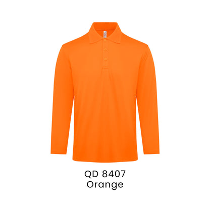 QD 8407 Orange - QD84 long sleeve polo shirt