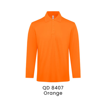 QD 8407 Orange - QD84 long sleeve polo shirt