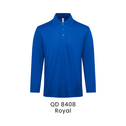 QD 8408 Royal - QD84 long sleeve polo shirt