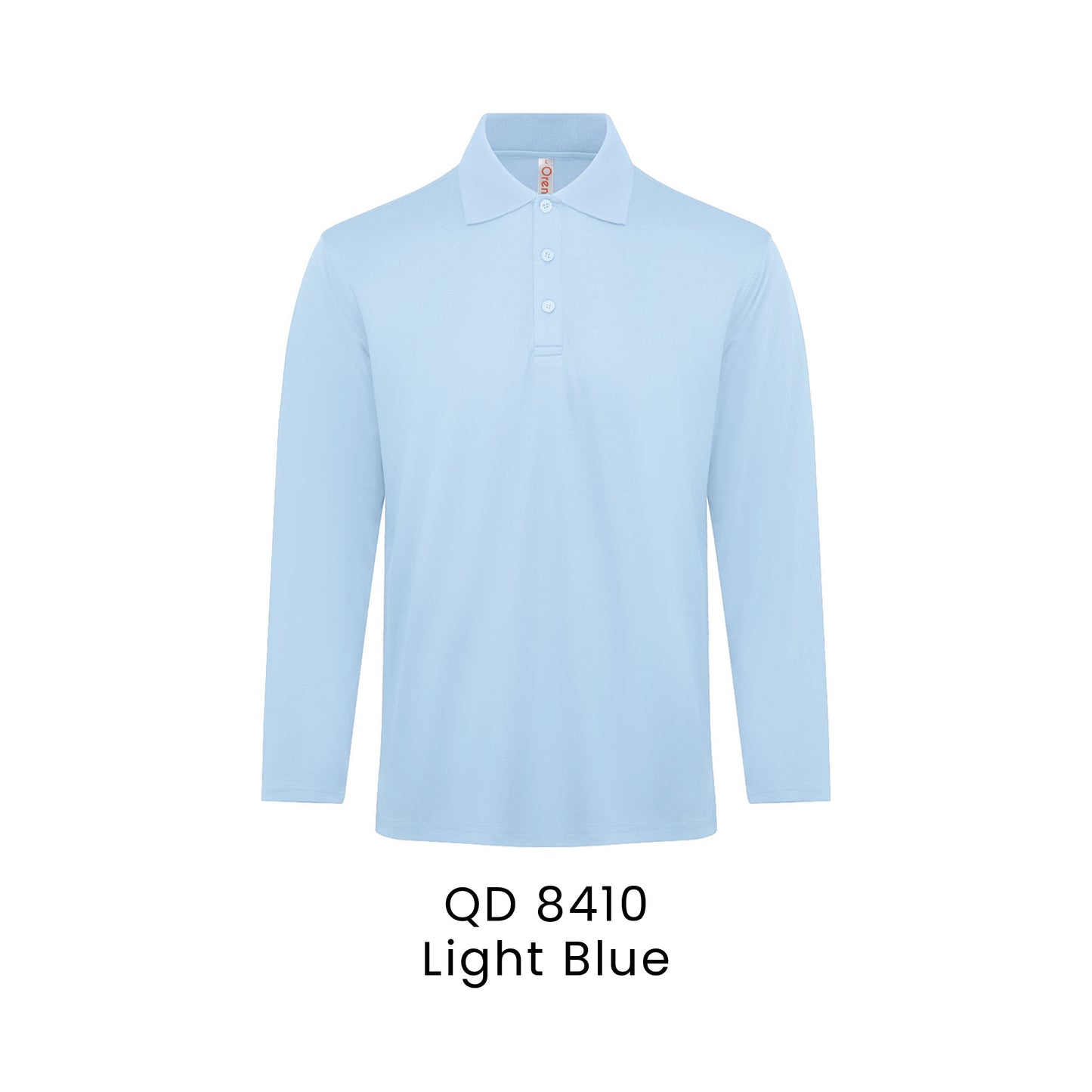 QD 8410 Light Blue - QD84 long sleeve polo shirt
