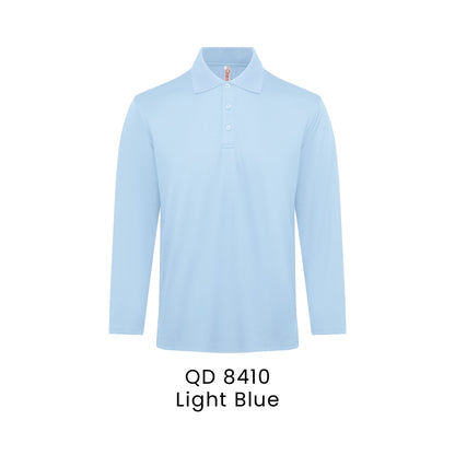 QD 8410 Light Blue - QD84 long sleeve polo shirt