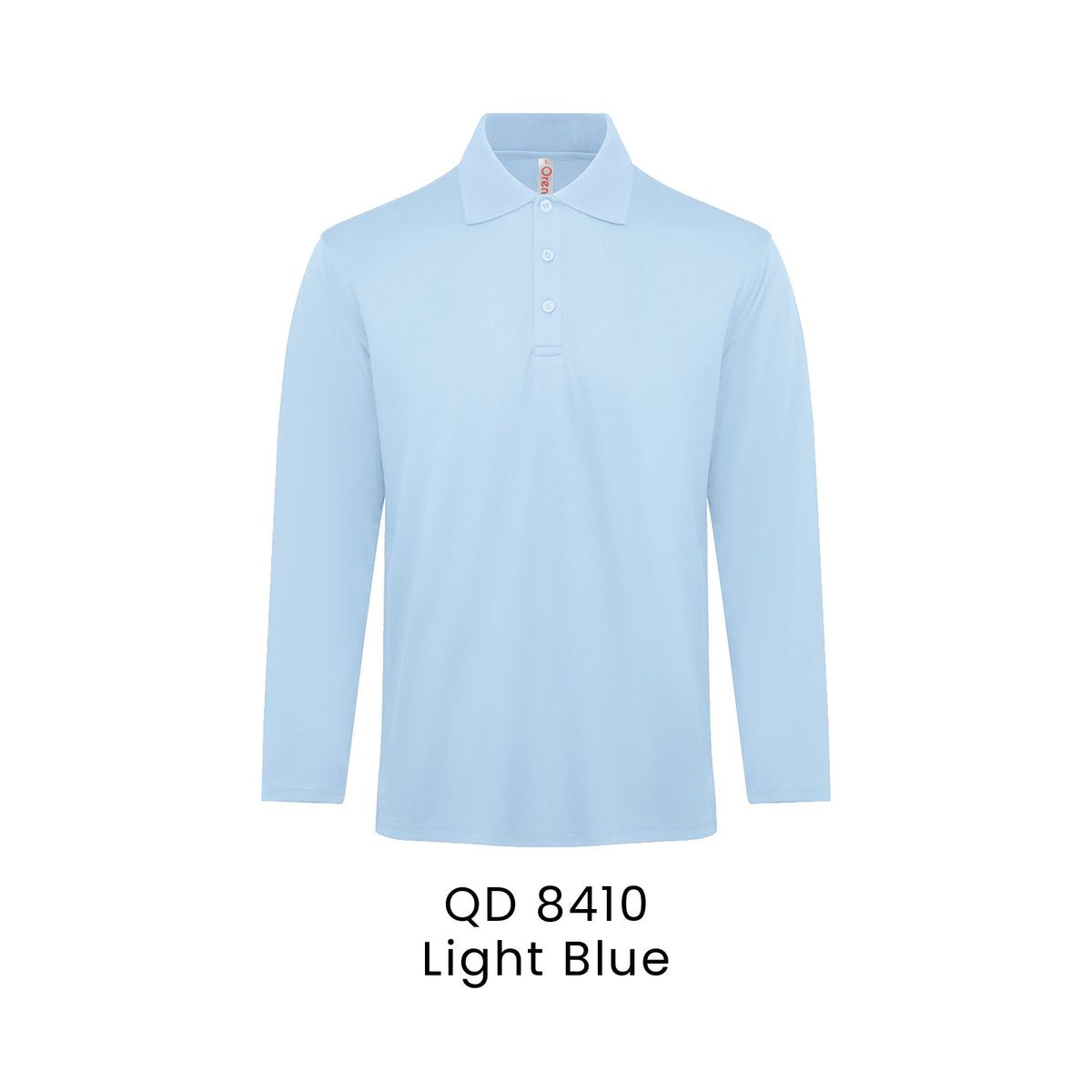 QD 8410 Light Blue - QD84 long sleeve polo shirt