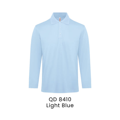 QD 8410 Light Blue - QD84 long sleeve polo shirt