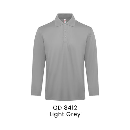 QD 8412 Light Grey - QD84 long sleeve polo shirt