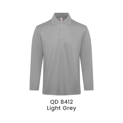 QD 8412 Light Grey - QD84 long sleeve polo shirt