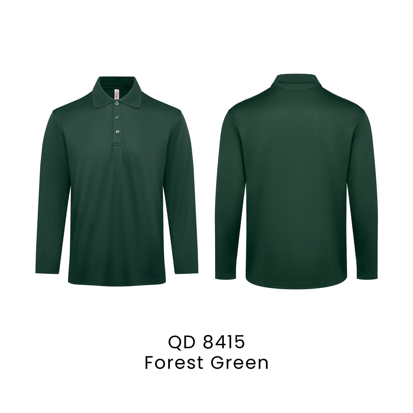 QD 8415 Forest Green - QD84 long sleeve polo shirt